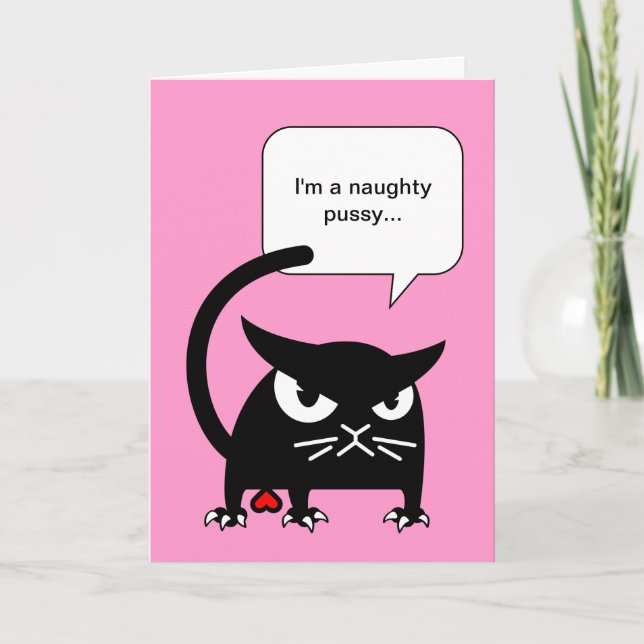Den roliga svart katten Cards | Badd Gato | den Helgkort (Framsida)