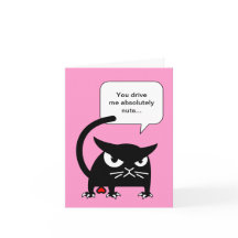 Den roliga svart kattvalentines day Cards | Badd