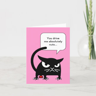 Den roliga svart kattvalentines day Cards | Badd Helgkort