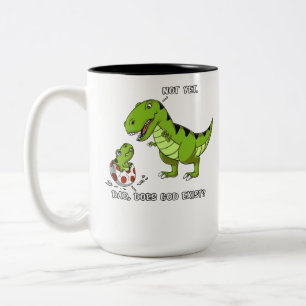 Den roliga T-Rex Dinosaurpappan gör guden finns Två-Tonad Mugg
