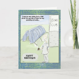 Den roliga tecknaden bowlar födelsedagkortet kort