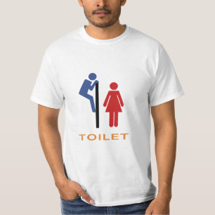 Den roliga toaletten undertecknar tee shirt