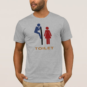 Den roliga toaletten undertecknar tee shirt