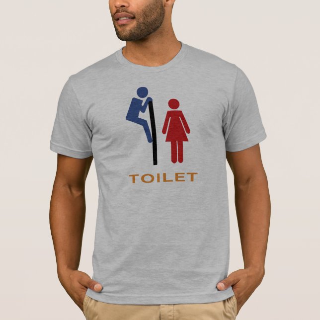 Den roliga toaletten undertecknar tee shirt (Framsida)