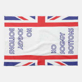 Den roliga underbara britten bakar av blöta kökshandduk