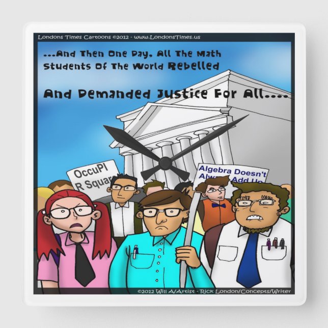 Den roliga väggen för den underbara fyrkantig klocka (Framsida)