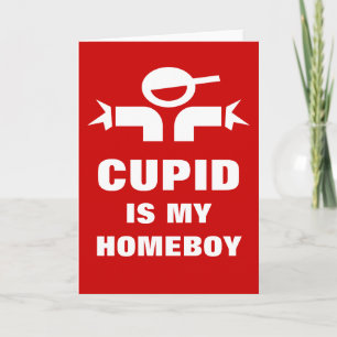 Den roliga valentin cupiden för dagkort är min helgkort