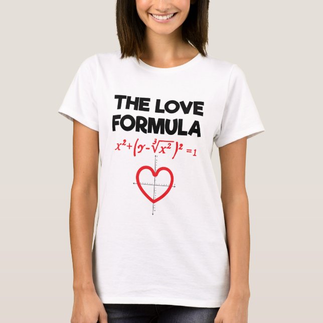 Den roliga valentin för kärlekformel älskare för t shirt (Framsida)