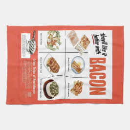 Den roliga vintage"förbättra med bacon" kökshandduk