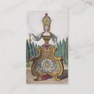 Den roliga vintagekvinnan tar tid på visitkort