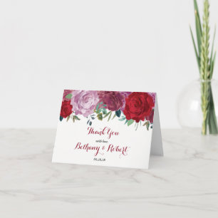 Den romantiska blomsterbröllops kollektionen tack kort