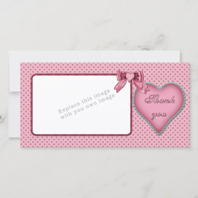 Den romantiska hjärtadesignen/tackar dig tack kort (Framsida)