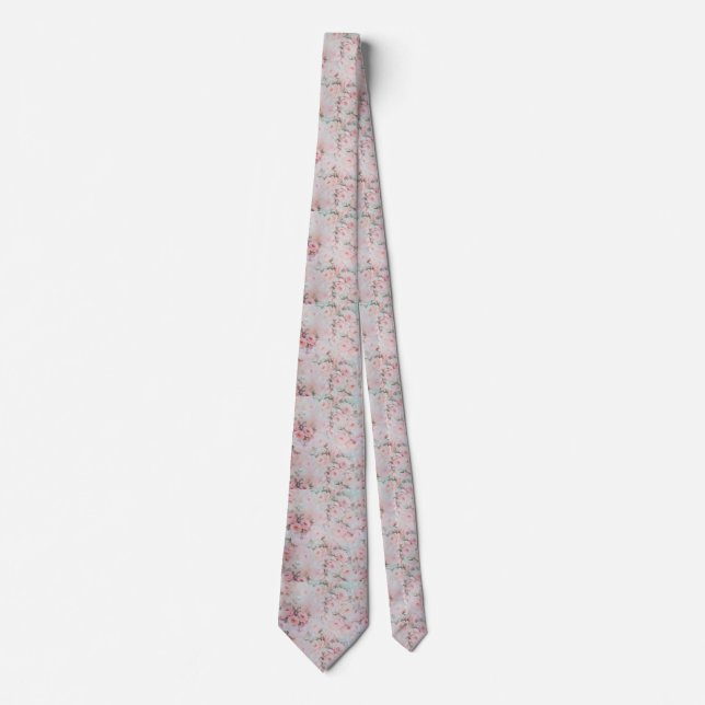 Den romantiska pastellfärgade rosa krickaeleganten slips (Framsida)