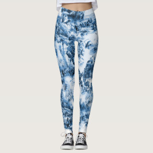 Den romantiska scenen mönster leggings