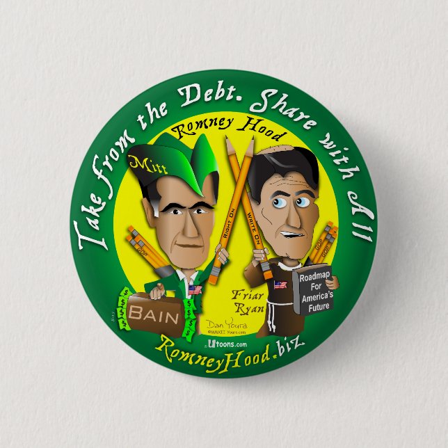 Den romska Huvan tar från skulden Knapp (Framsida)