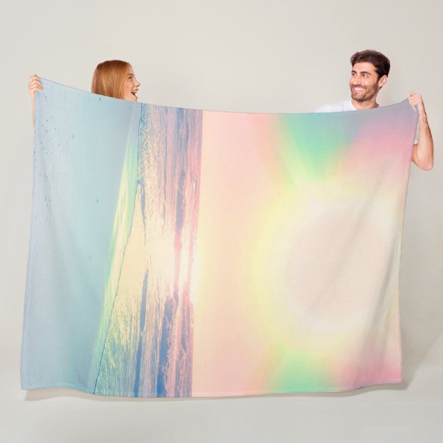 Den ropiska Sol-sjön - färgfull sommar Fleecefilt (På plats)