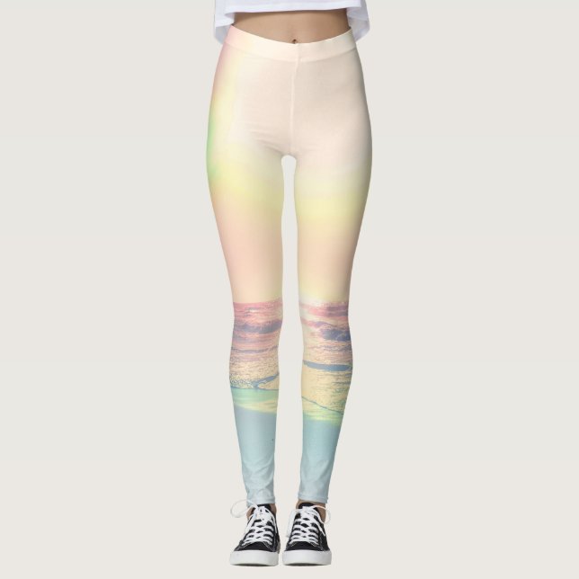 Den ropiska Sol-sjön - färgfull sommar Leggings (Framsida)