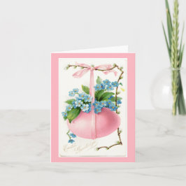 Den rosa ägg- och blommapåsken noterar kortet helgkort