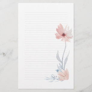 Den rosa akvarellblommigten noterar papper