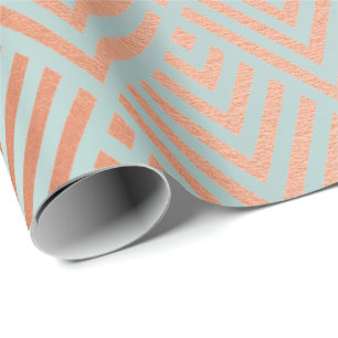 Den rosa art déco för guldrodnadTiffany Aqua Presentpapper