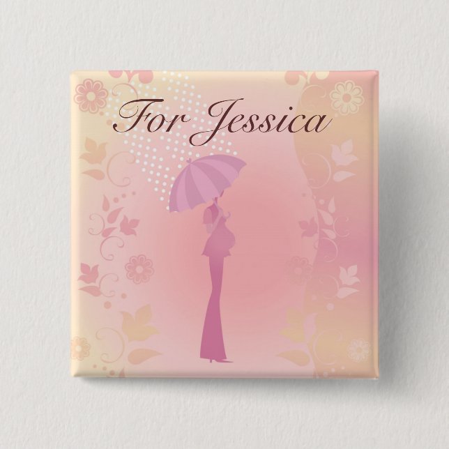 Den rosa baby showeranpassningsbar knäppas knapp (Framsida)