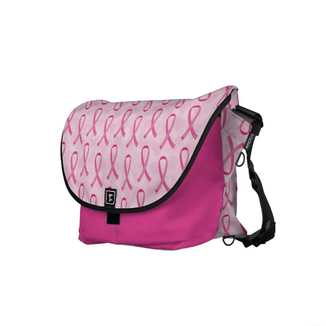 Den rosa bandbröstcancermedvetenheten hänger lös messenger bag (Högra Framsidan)