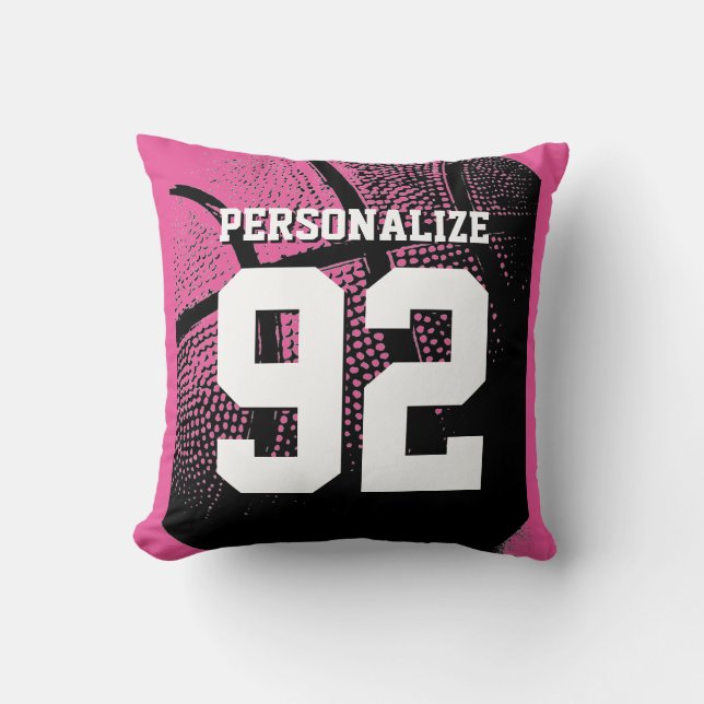 Den rosa beställnings- basketjerseyen numrerar kudde (Framsida)