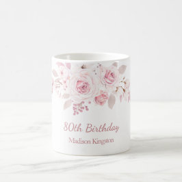 Den  Rosa-Blommigten 80:e Födelsedagsfestens gåva Kaffemugg