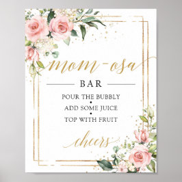 Den rosa blommigten guld mamma-osa pub poster