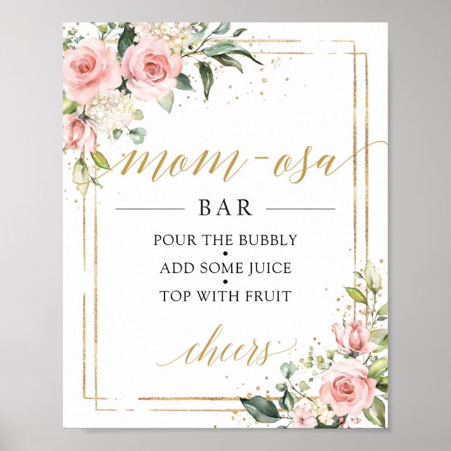 Den  rosa blommigten guld mamma-osa pub poster (Framsidan)