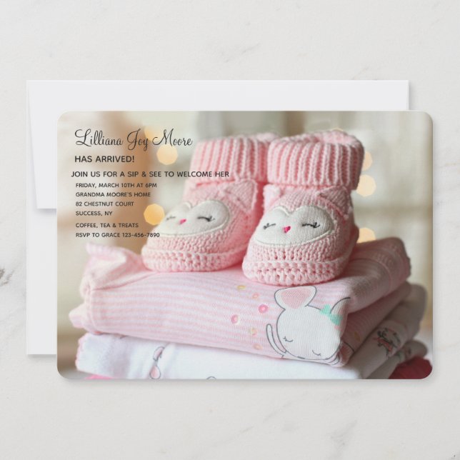 Den rosa bootysmutten och ser inbjudan (Framsida)