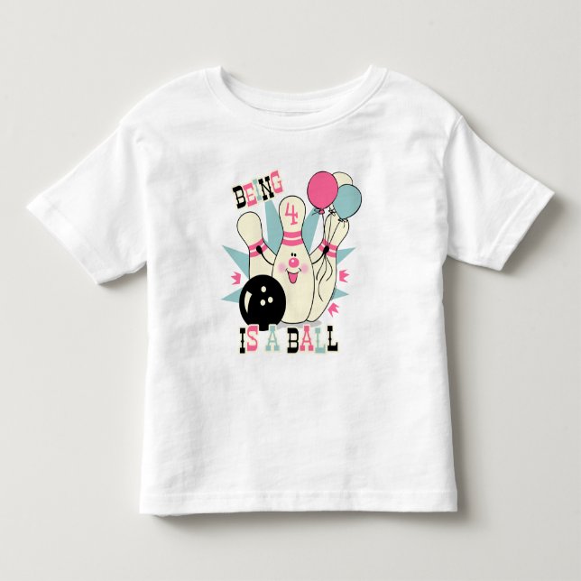 Den rosa bowlingen klämmer fast födelsedag tröja (Framsida)