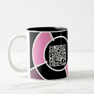 den rosa bullseyen QR kodifierar Två-Tonad Mugg