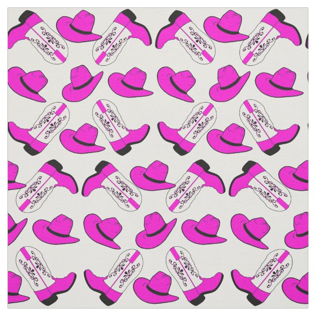 Den rosa cowboyen startar hattar på någon tyg (Provkarta)