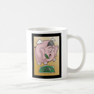 den rosa elefanten brännmärker rotgut kaffemugg