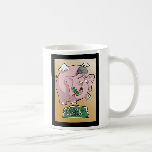 den rosa elefanten brännmärker rotgut kaffemugg (Höger)