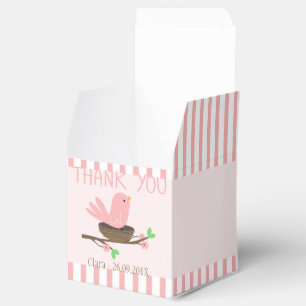 Den rosa fågeln och bygga bo baby showerfavör presentaskar