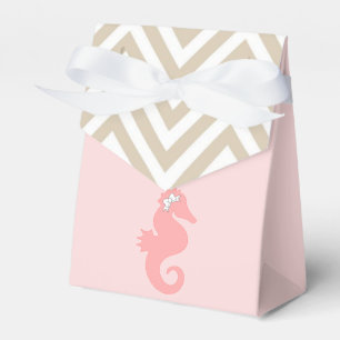 Den rosa favören för Seahorsestrandtema boxas Presentaskar