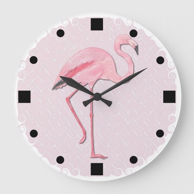 Den rosa Flamingodesignväggen tar tid på Stor Klocka (Framsida)