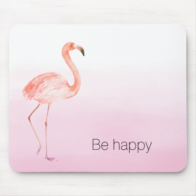 Den rosa flamingoen är lycklig musmatta (Framsidan)