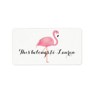 Den rosa flamingoen hör hemma till etiketten adressetikett
