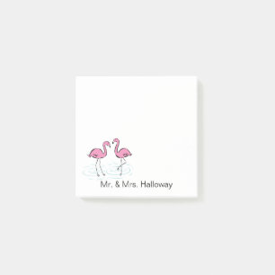 Den rosa flamingoen kopplar ihop tillfogar känd post-it block