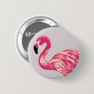 Den rosa Flamingofågelillustrationen knäppas Knapp