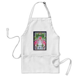 Den rosa Flamingopuben & grillar stranddrinktema Förkläde