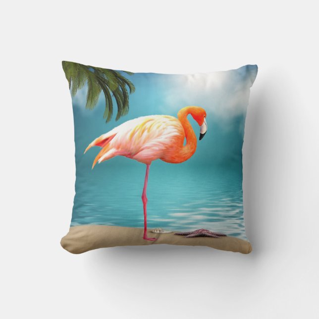 Den rosa Flamingostranden kudder Kudde (Framsida)