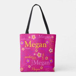 Den rosa för Megan för namn för Tygkasse