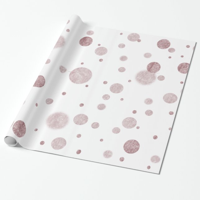 Den rosa Glam Bokeh konfettin pricker Presentpapper (Utrullad)