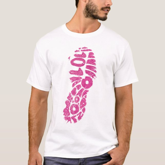 Den rosa gorillan stampar t-shirt (Framsida)