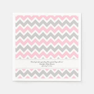 Den rosa grå färgsparrebaby shower TILLFOGAR DIT Pappersservett