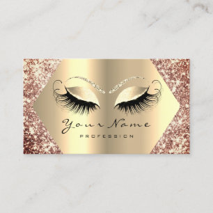 Den rosa guld- glitterMakeupkonstnären piskar Visitkort